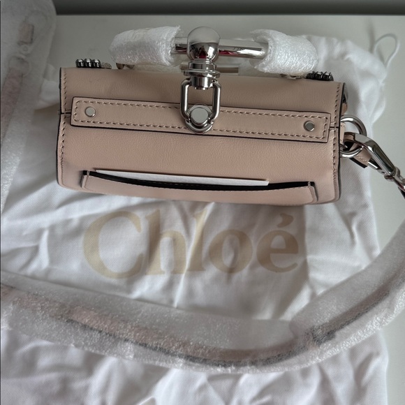 Chloe Nile Leather Shoulder Bag with Embellishment in Cement Pink (NWT) - Picture 9 of 12